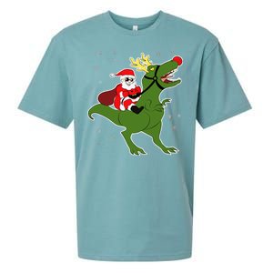 Santa Riding T-Rex Sueded Cloud Jersey T-Shirt