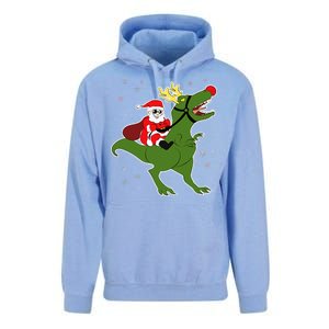 Santa Riding T-Rex Unisex Surf Hoodie