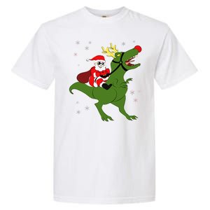 Santa Riding T-Rex Garment-Dyed Heavyweight T-Shirt