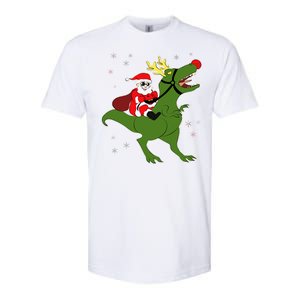 Santa Riding T-Rex Softstyle CVC T-Shirt