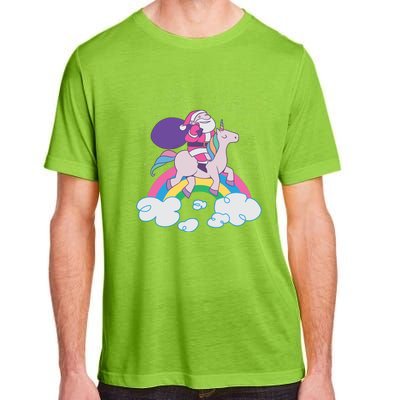 Santa Riding Unicorn Adult ChromaSoft Performance T-Shirt