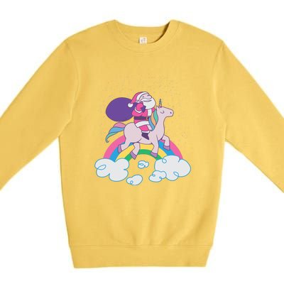 Santa Riding Unicorn Premium Crewneck Sweatshirt