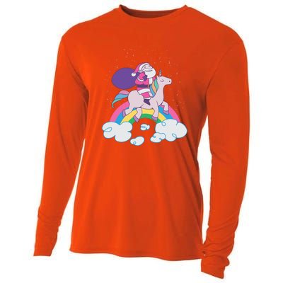 Santa Riding Unicorn Cooling Performance Long Sleeve Crew