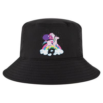 Santa Riding Unicorn Cool Comfort Performance Bucket Hat