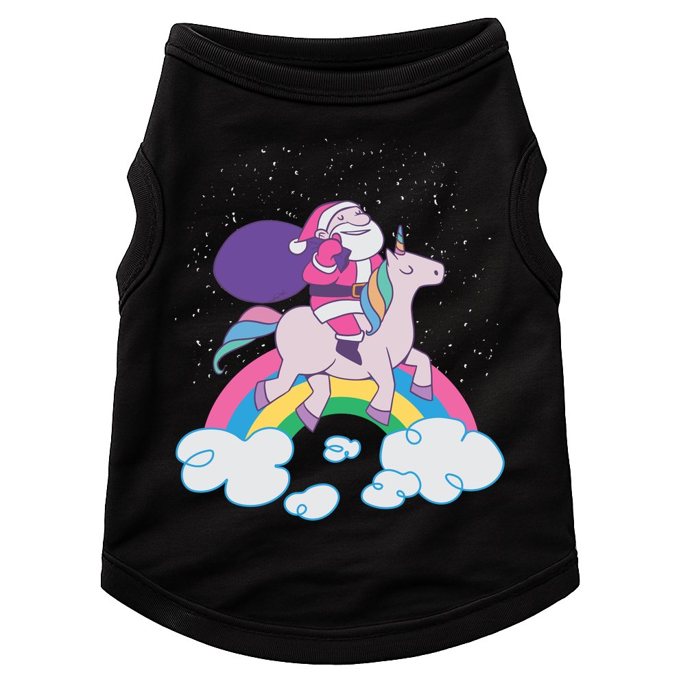 Santa Riding Unicorn Doggie Tank