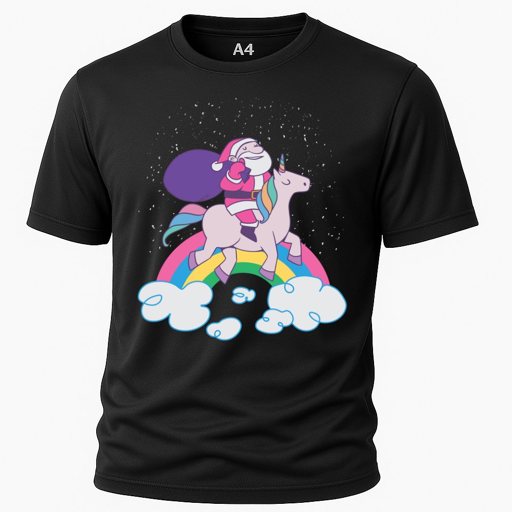 Santa Riding Unicorn Performance Shirt