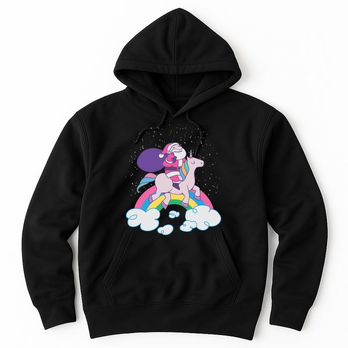 Santa Riding Unicorn Hoodie