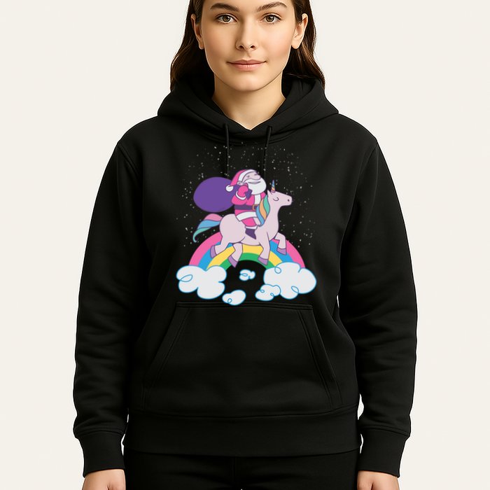 Santa Riding Unicorn Hoodie