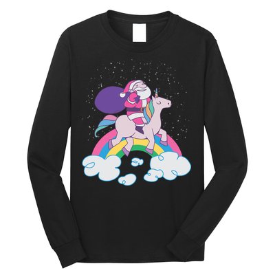 Santa Riding Unicorn Long Sleeve Shirt