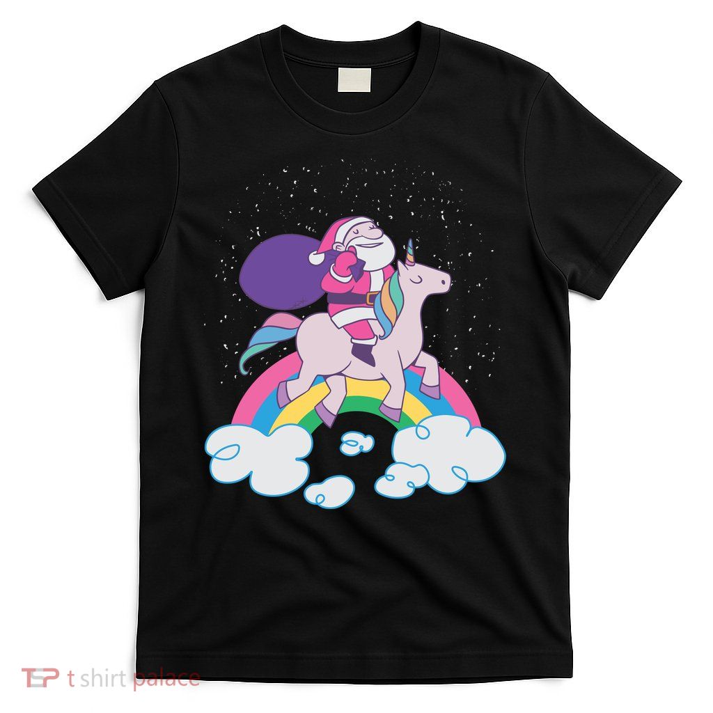 Santa Riding Unicorn T-Shirt