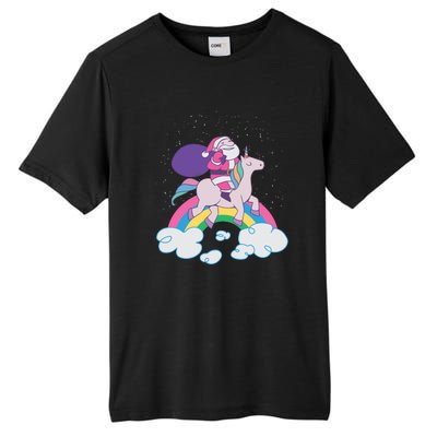 Santa Riding Unicorn Tall Fusion ChromaSoft Performance T-Shirt