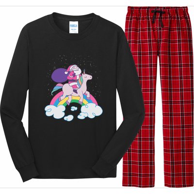 Santa Riding Unicorn Long Sleeve Pajama Set