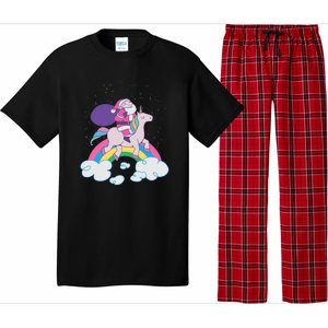 Santa Riding Unicorn Pajama Set