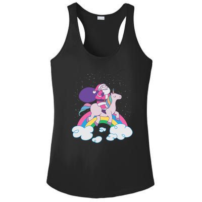 Santa Riding Unicorn Ladies PosiCharge Competitor Racerback Tank