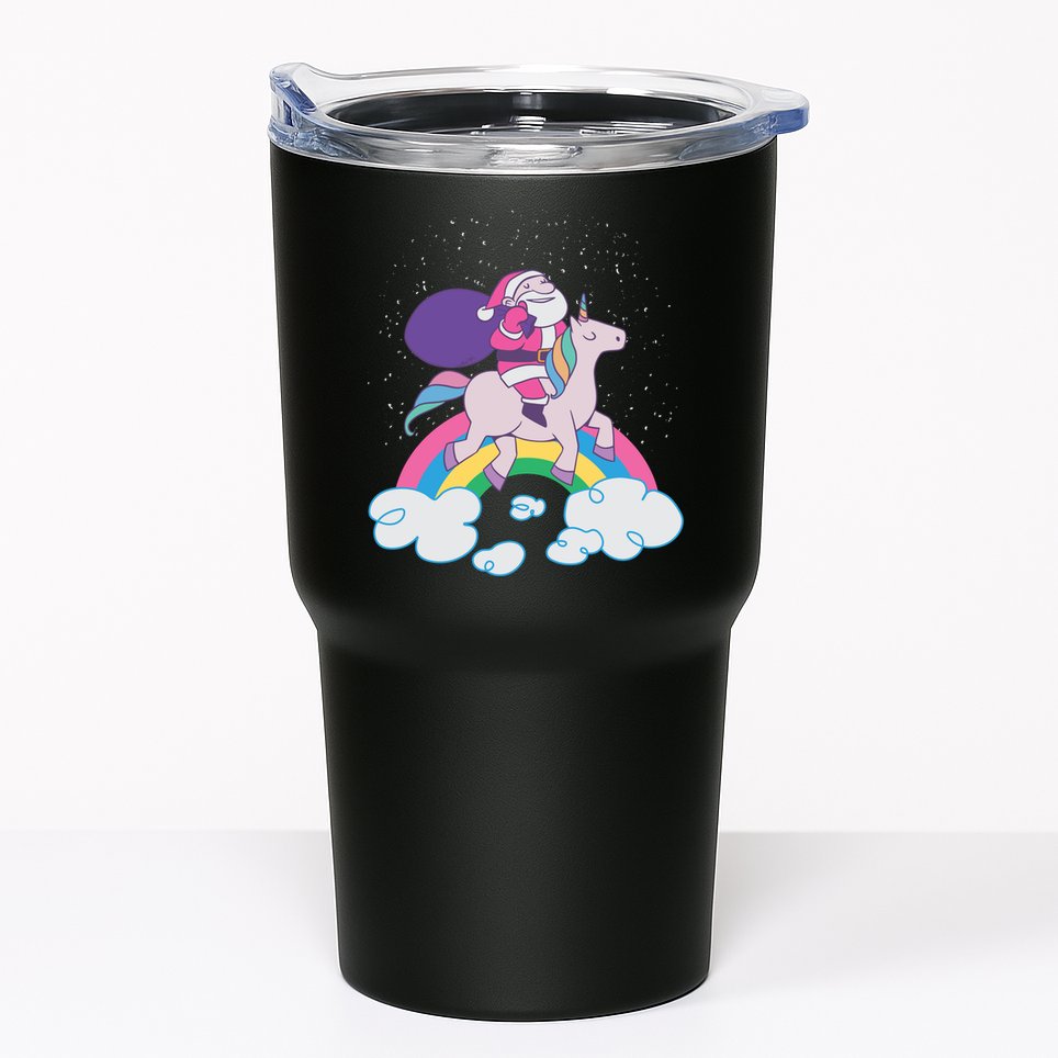 Santa Riding Unicorn Tumbler