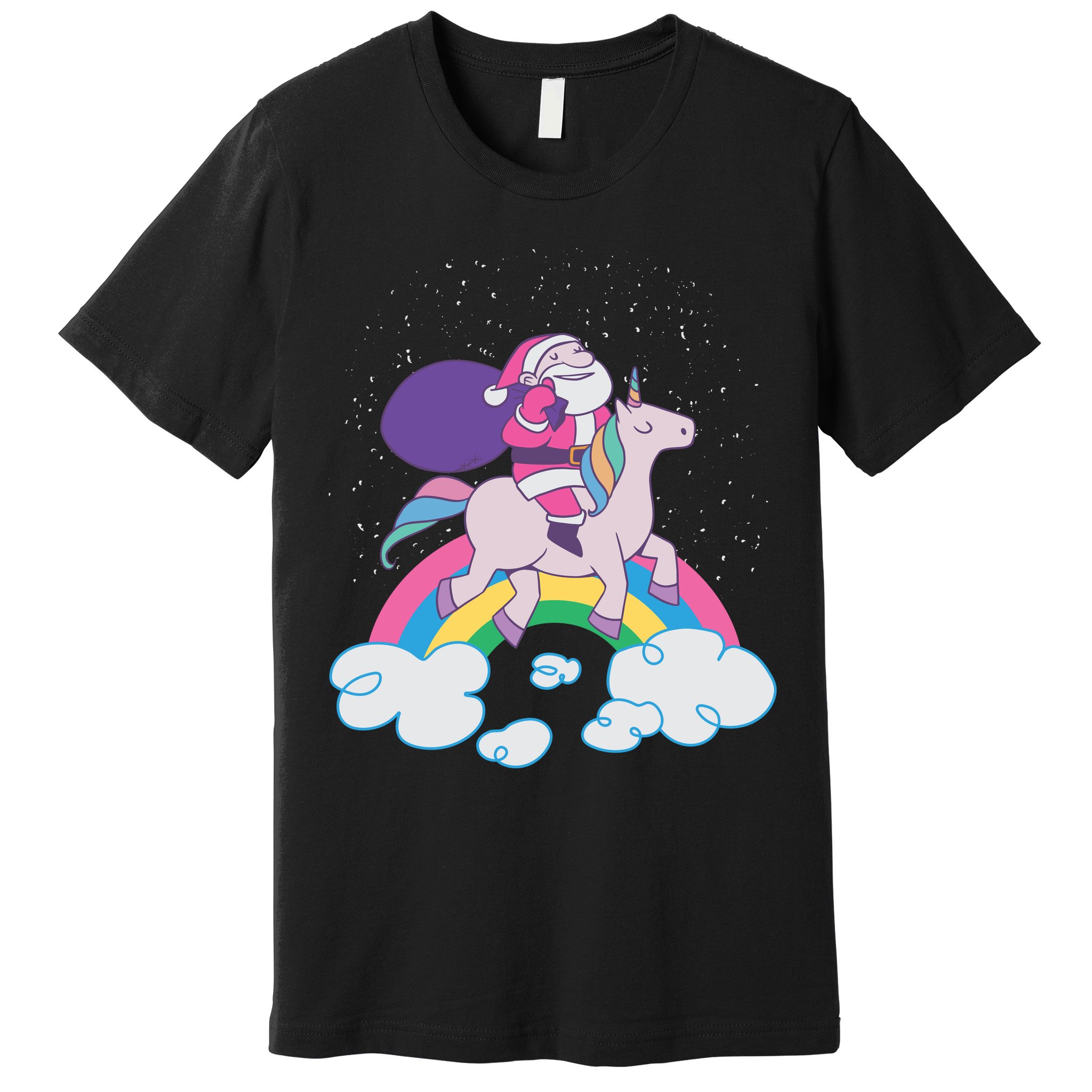 Santa Riding Unicorn Premium T-Shirt