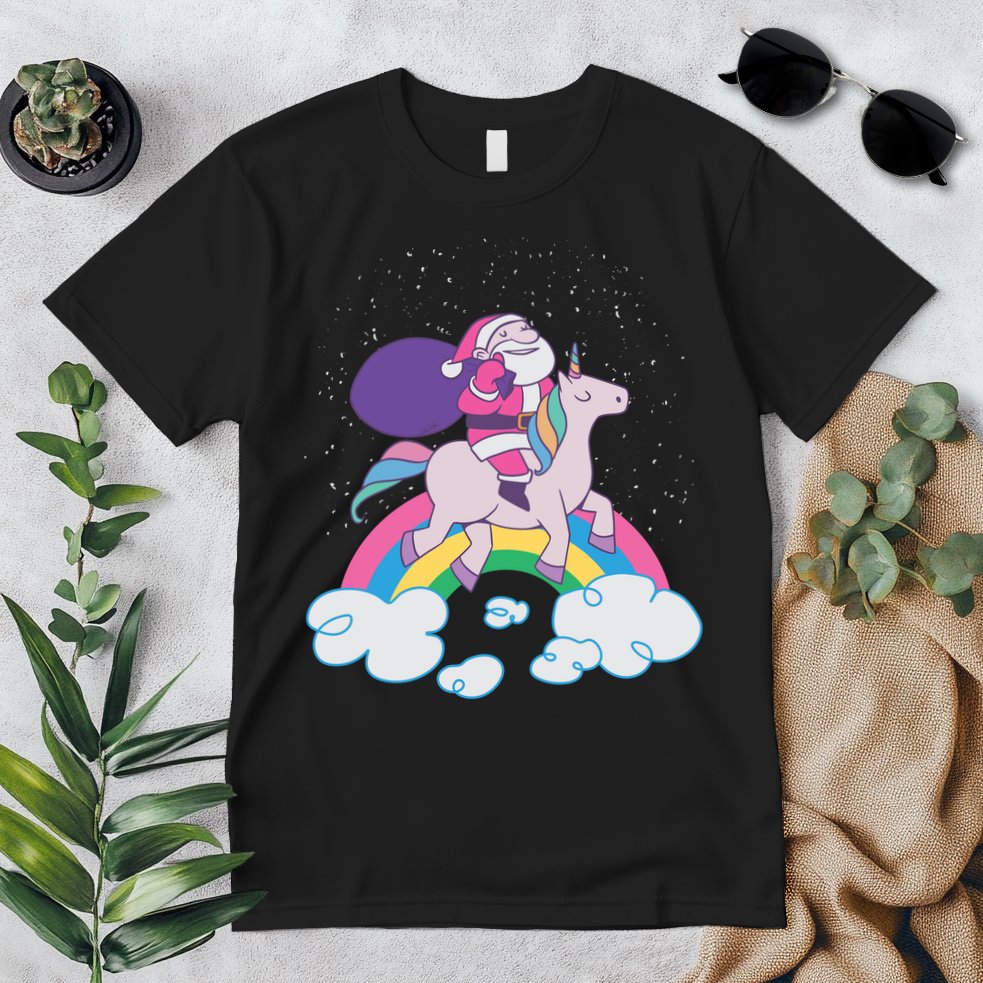 Santa Riding Unicorn Premium T-Shirt