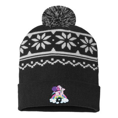 Santa Riding Unicorn USA-Made Snowflake Beanie