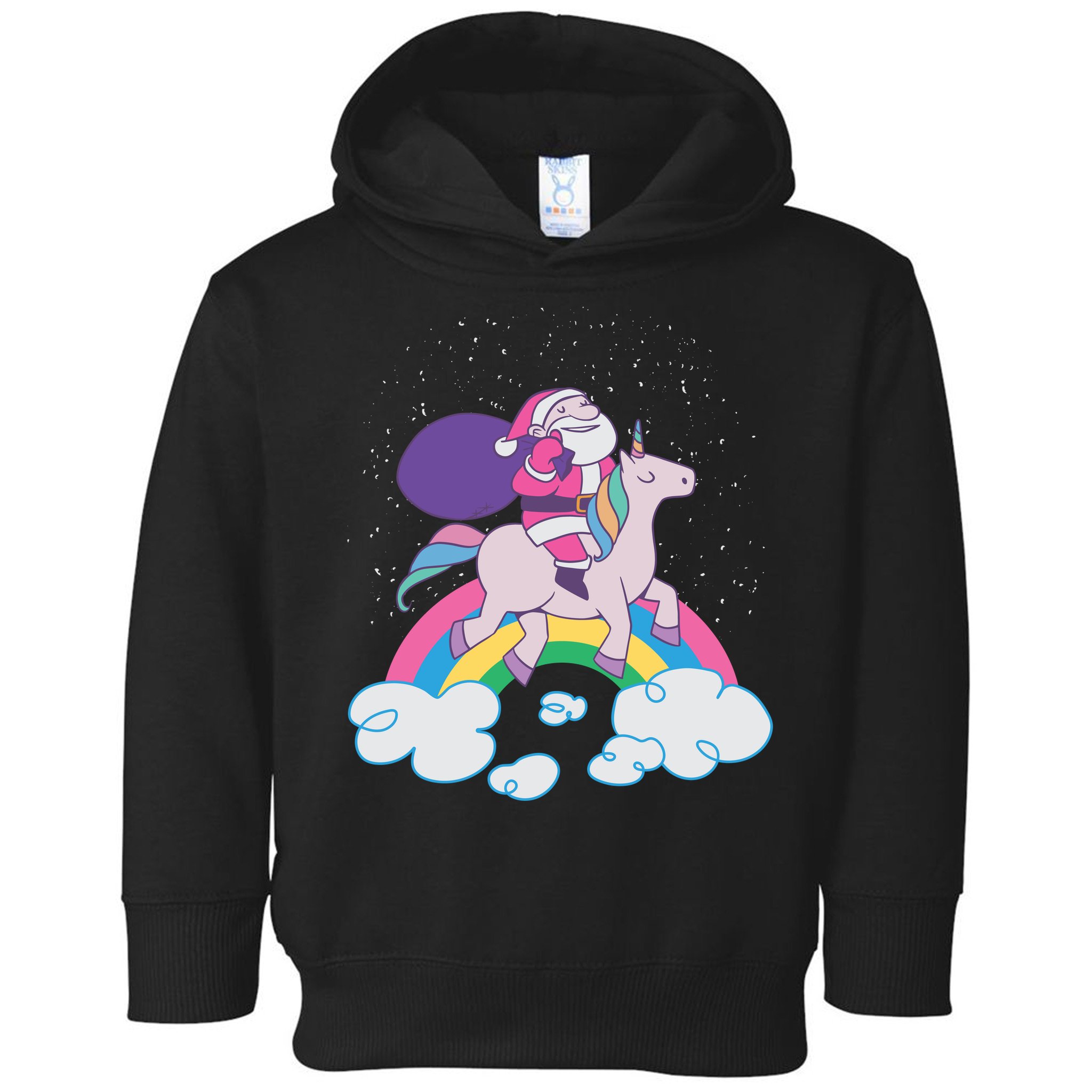 Santa Riding Unicorn Toddler Hoodie