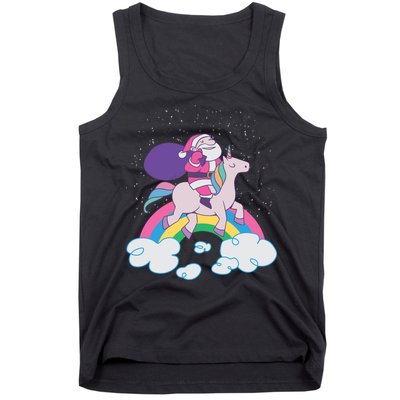 Santa Riding Unicorn Tank Top