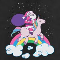 Santa Riding Unicorn Golf Towel