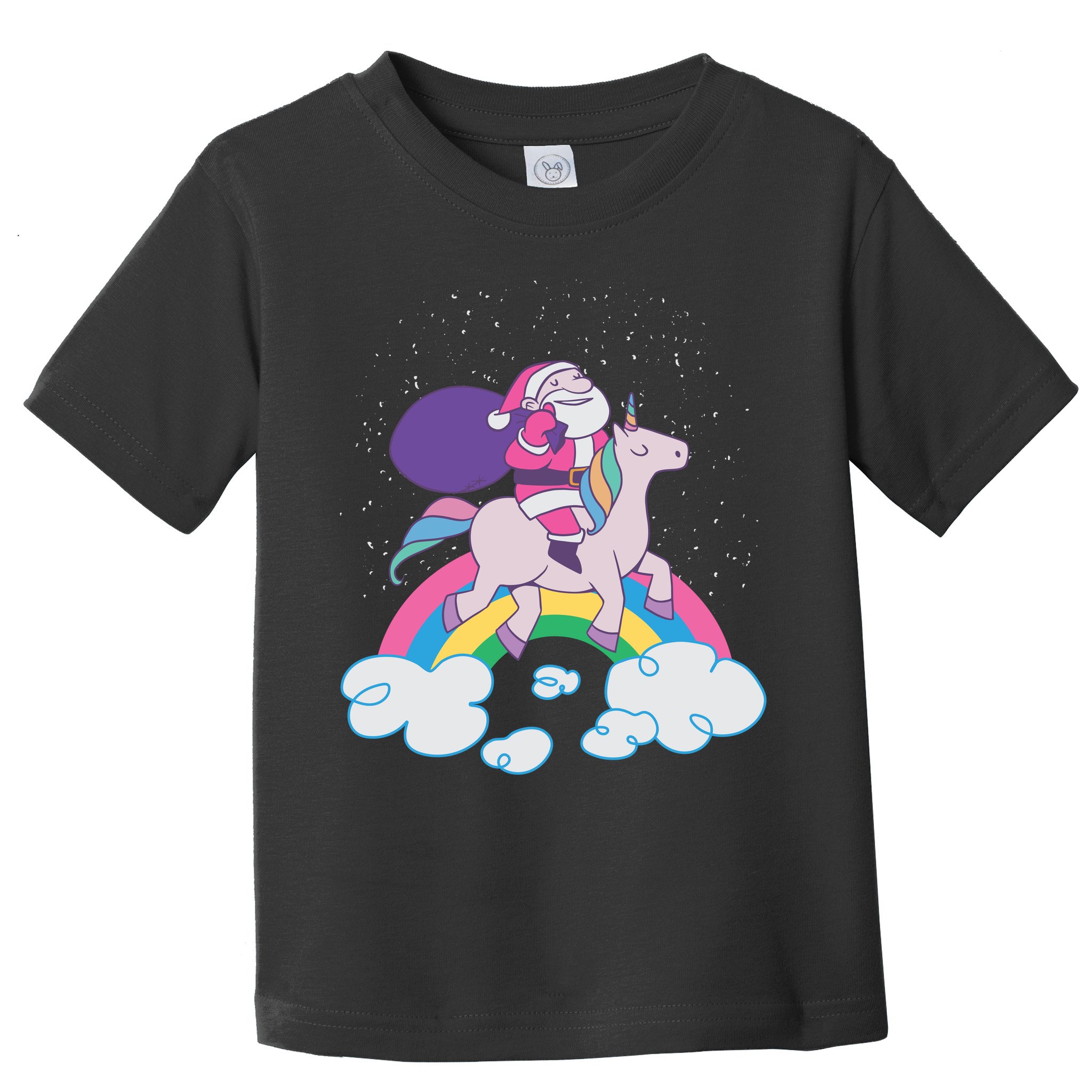 Santa Riding Unicorn Toddler T-Shirt