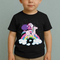 Santa Riding Unicorn Toddler T-Shirt