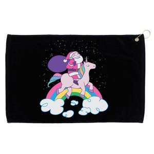 Santa Riding Unicorn Grommeted Golf Towel