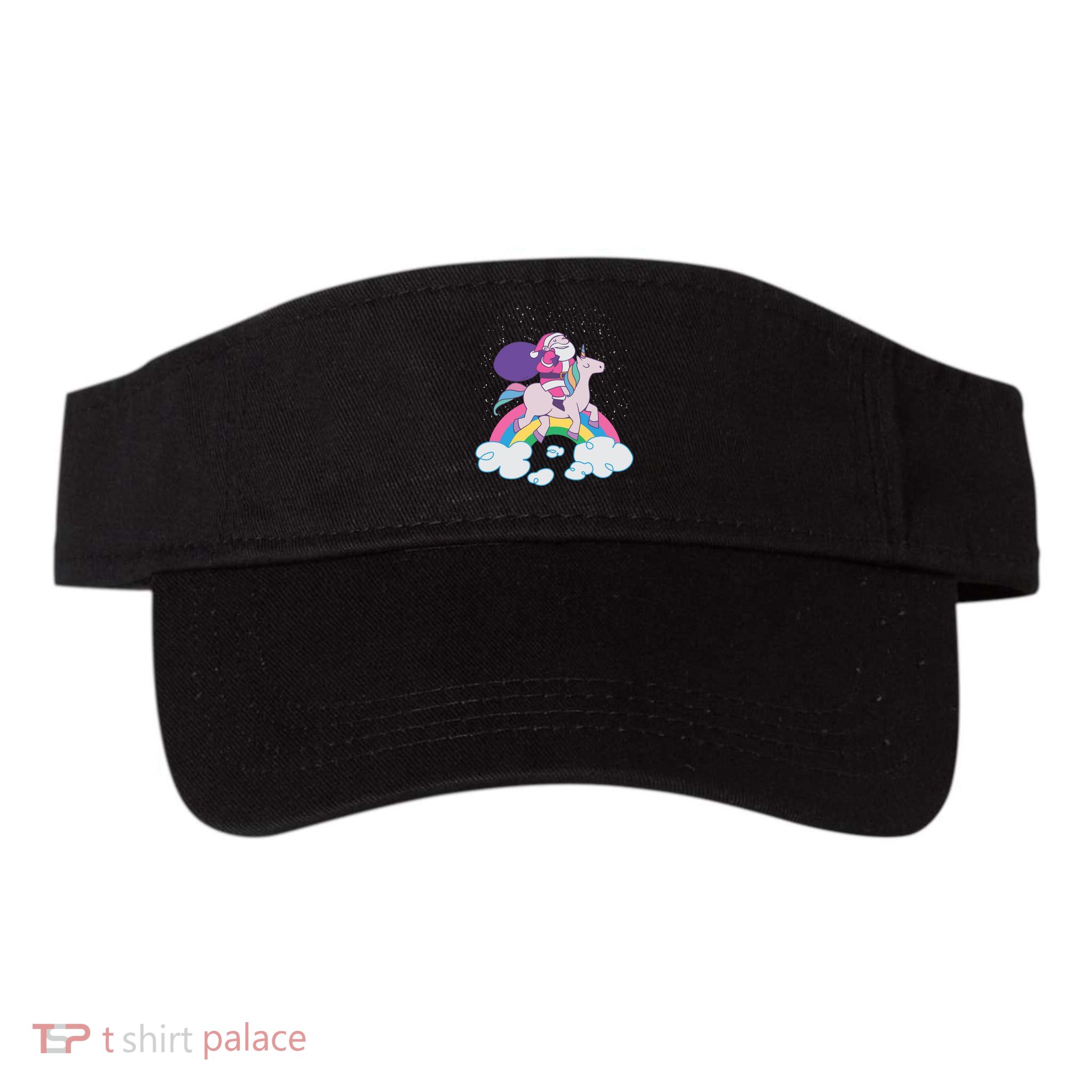 Santa Riding Unicorn Valucap Bio-Washed Visor