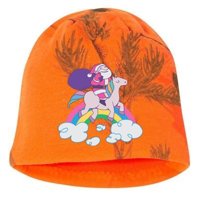 Santa Riding Unicorn Kati - Camo Knit Beanie