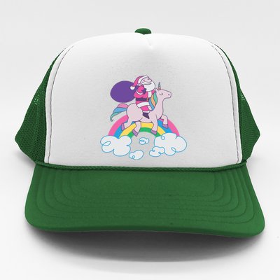 Santa Riding Unicorn Trucker Hat