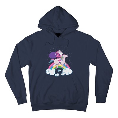 Santa Riding Unicorn Hoodie