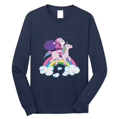 Santa Riding Unicorn Long Sleeve Shirt