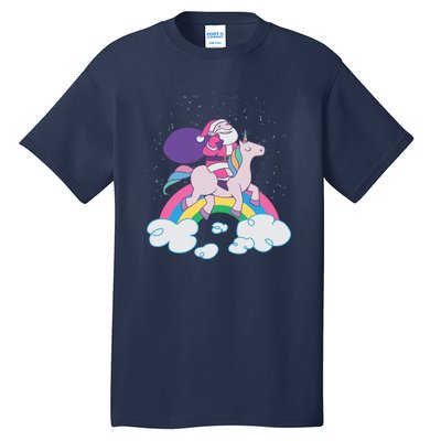 Santa Riding Unicorn Tall T-Shirt