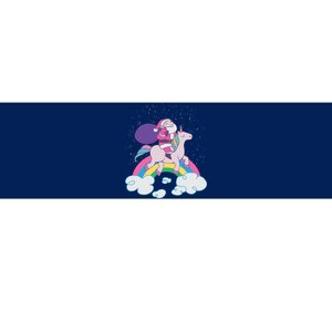 Santa Riding Unicorn Bumper Sticker