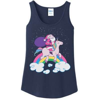 Santa Riding Unicorn Ladies Essential Tank