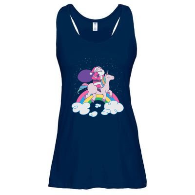 Santa Riding Unicorn Ladies Essential Flowy Tank