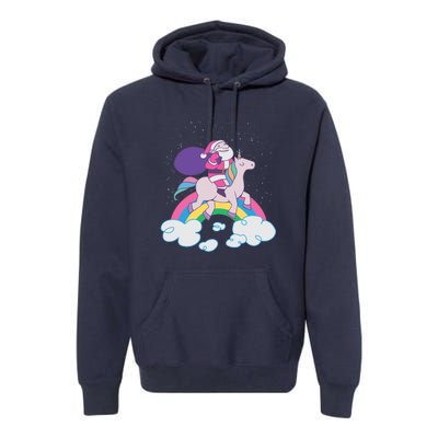 Santa Riding Unicorn Premium Hoodie