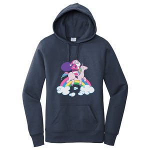 Santa Riding Unicorn Women's Pullover Hoodie