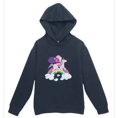 Santa Riding Unicorn Urban Pullover Hoodie