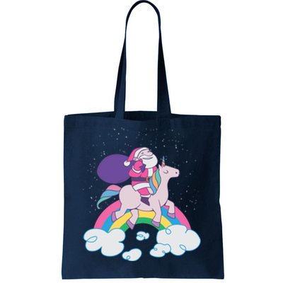 Santa Riding Unicorn Tote Bag