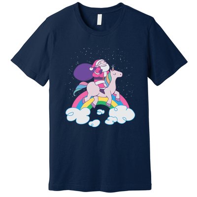 Santa Riding Unicorn Premium T-Shirt