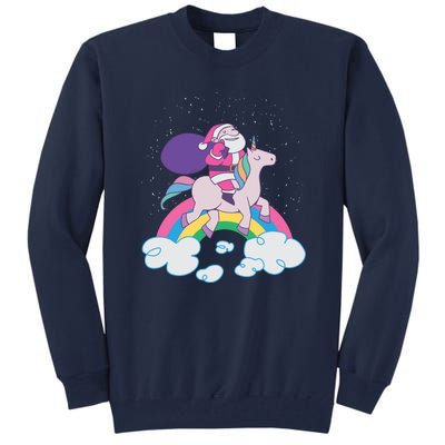 Santa Riding Unicorn Tall Sweatshirt