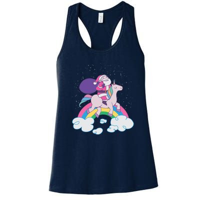 Santa Riding Unicorn Women's Racerback Tank