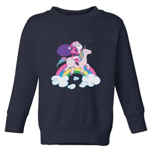 Santa Riding Unicorn Toddler Sweatshirt