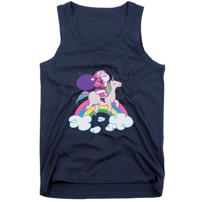 Santa Riding Unicorn Tank Top