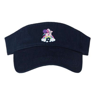 Santa Riding Unicorn Valucap Bio-Washed Visor