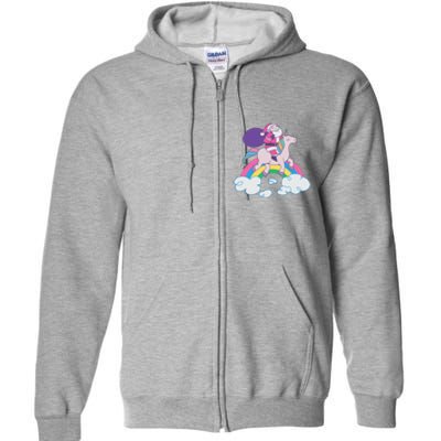 Santa Riding Unicorn Full Zip Hoodie