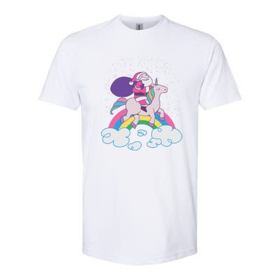 Santa Riding Unicorn Softstyle CVC T-Shirt