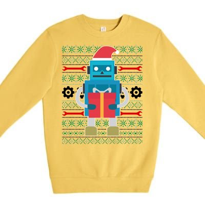 Santa Robot Ugly Christmas Premium Crewneck Sweatshirt